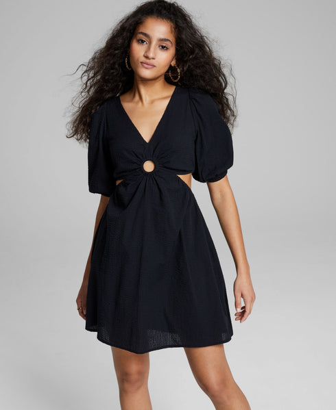 Now This Womens Keyhole Cotton Mini Dress